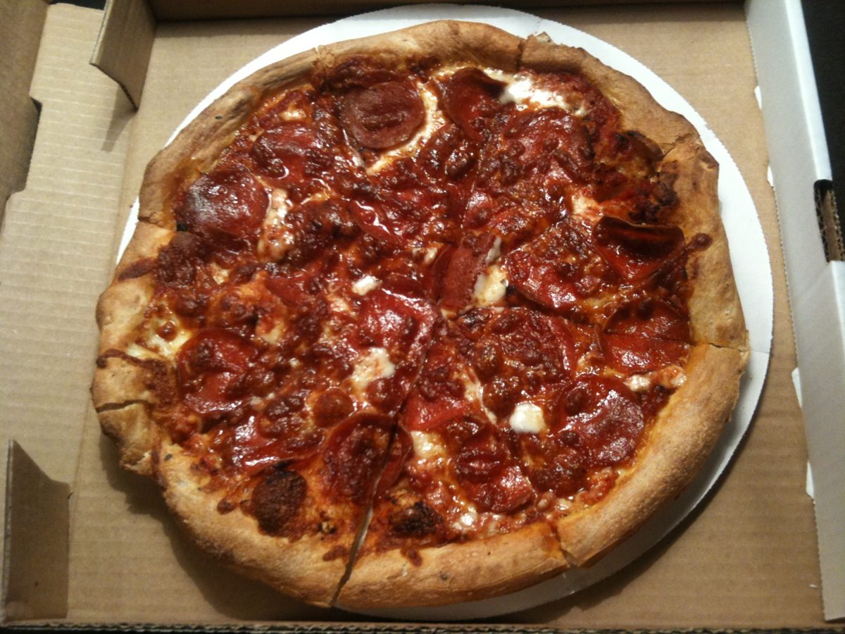 thin-crust pepperoni pie with pockets of melted mozzarella, Fred & Gari’s