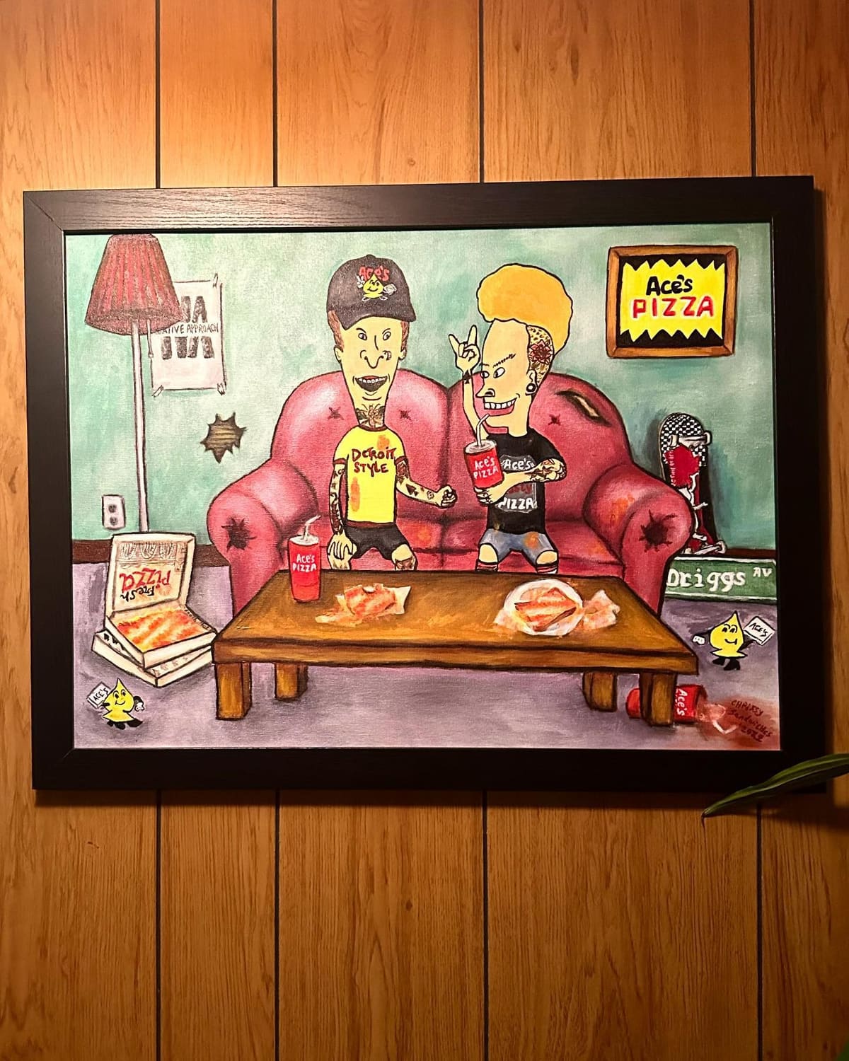Restaurant artwork at Ace’s Pizza