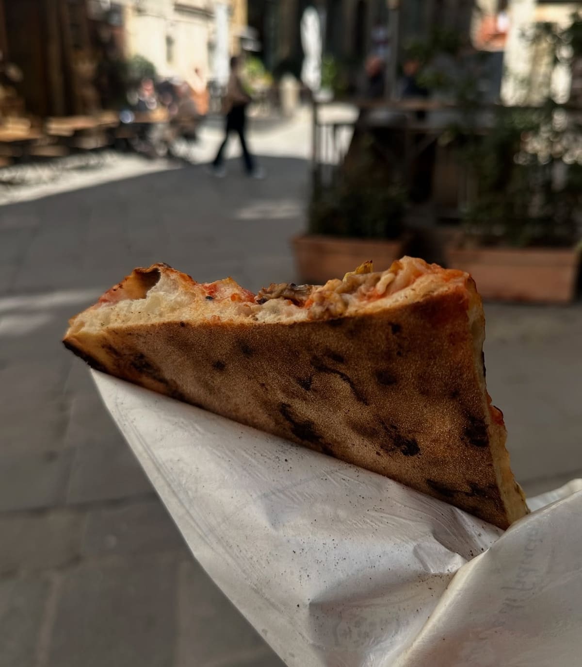 Pizza slice at Antico Forno La Pieve