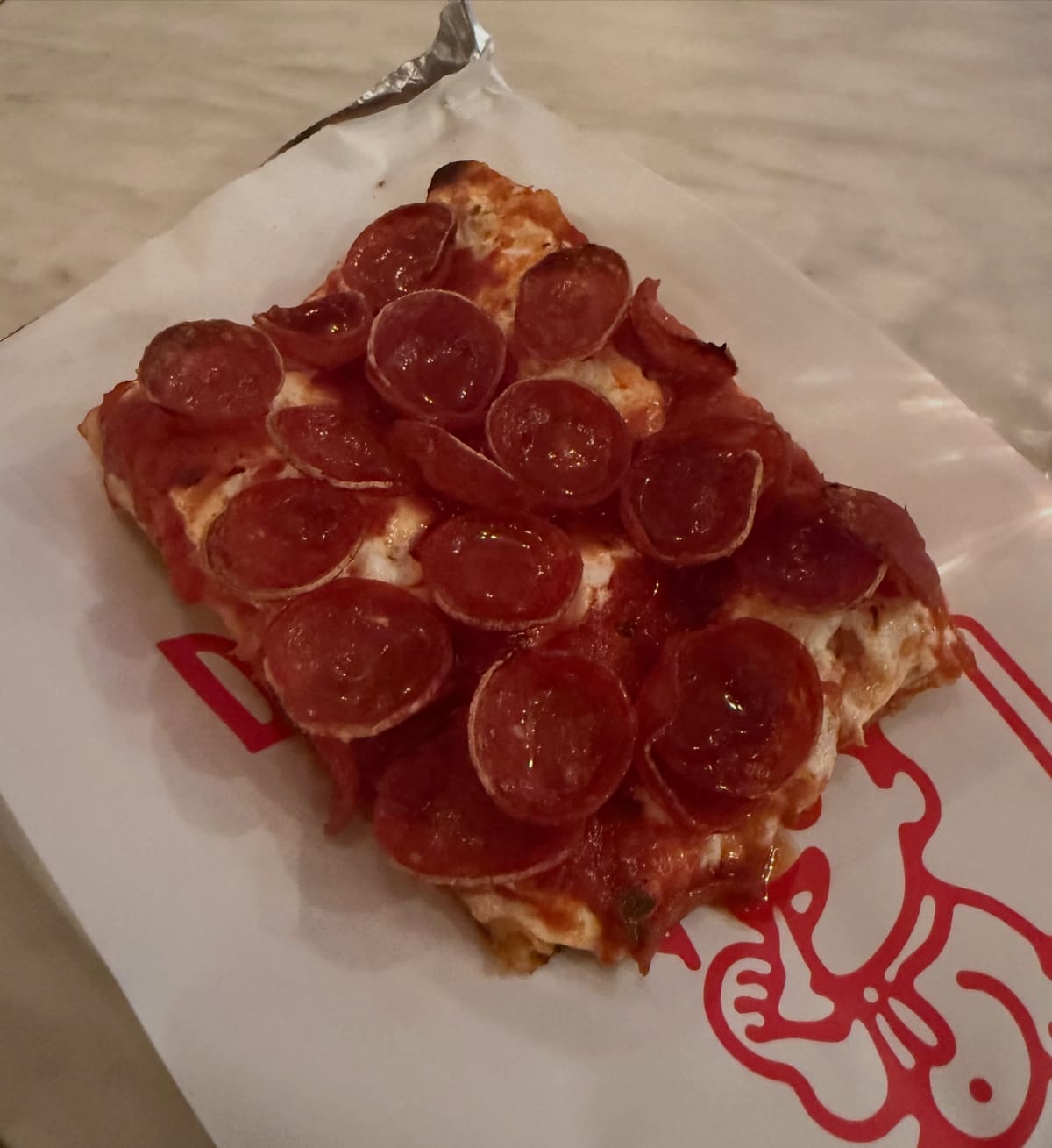 Pizza slice at Baby Luc’s in Carroll Gardens