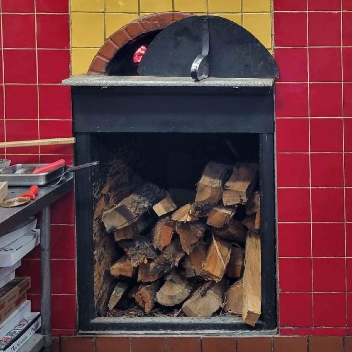 Pizza oven at Brazzi Wood-Fired Pizza & Trattoria