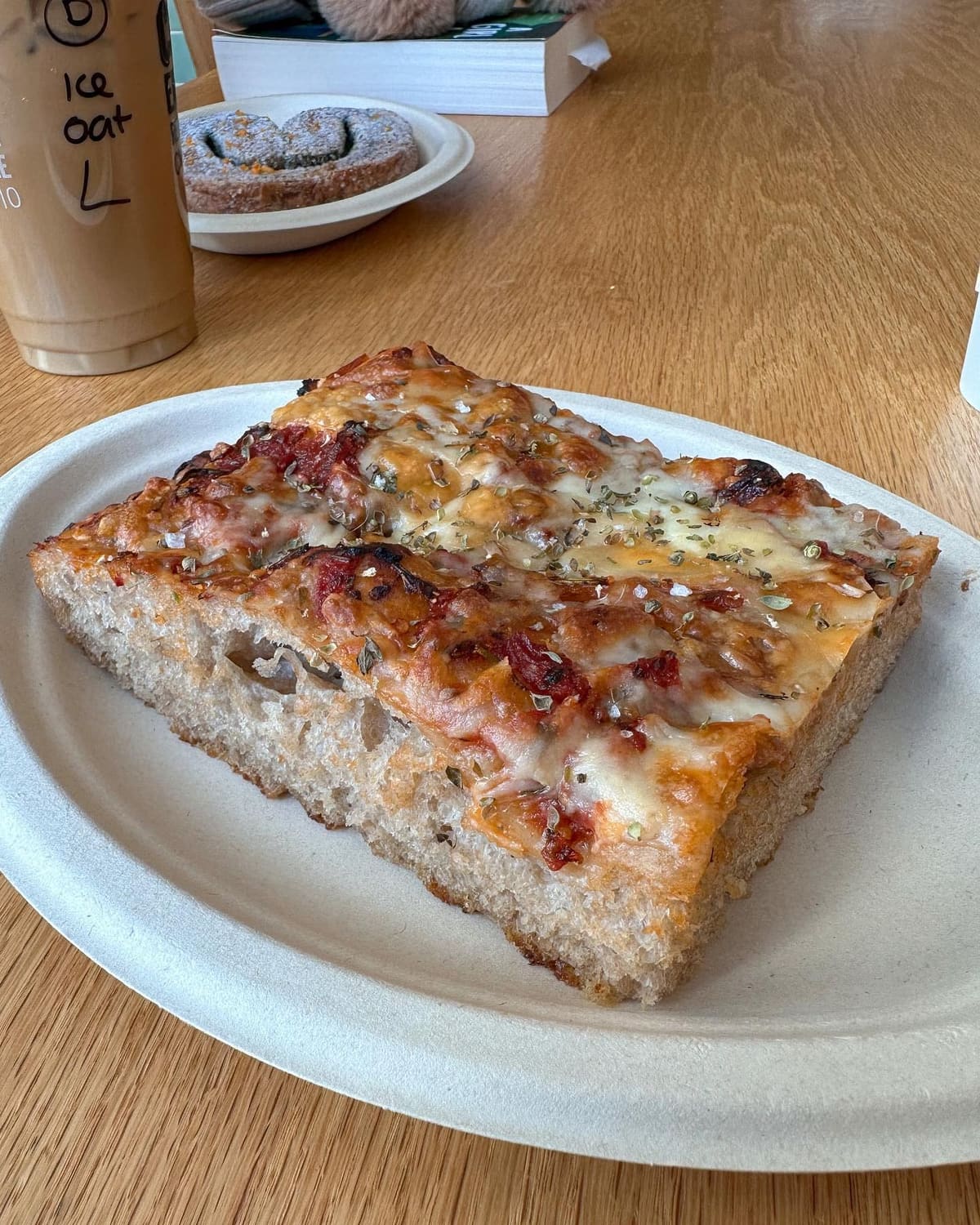 Underside of the pizza crust at Brown Bear Bakery