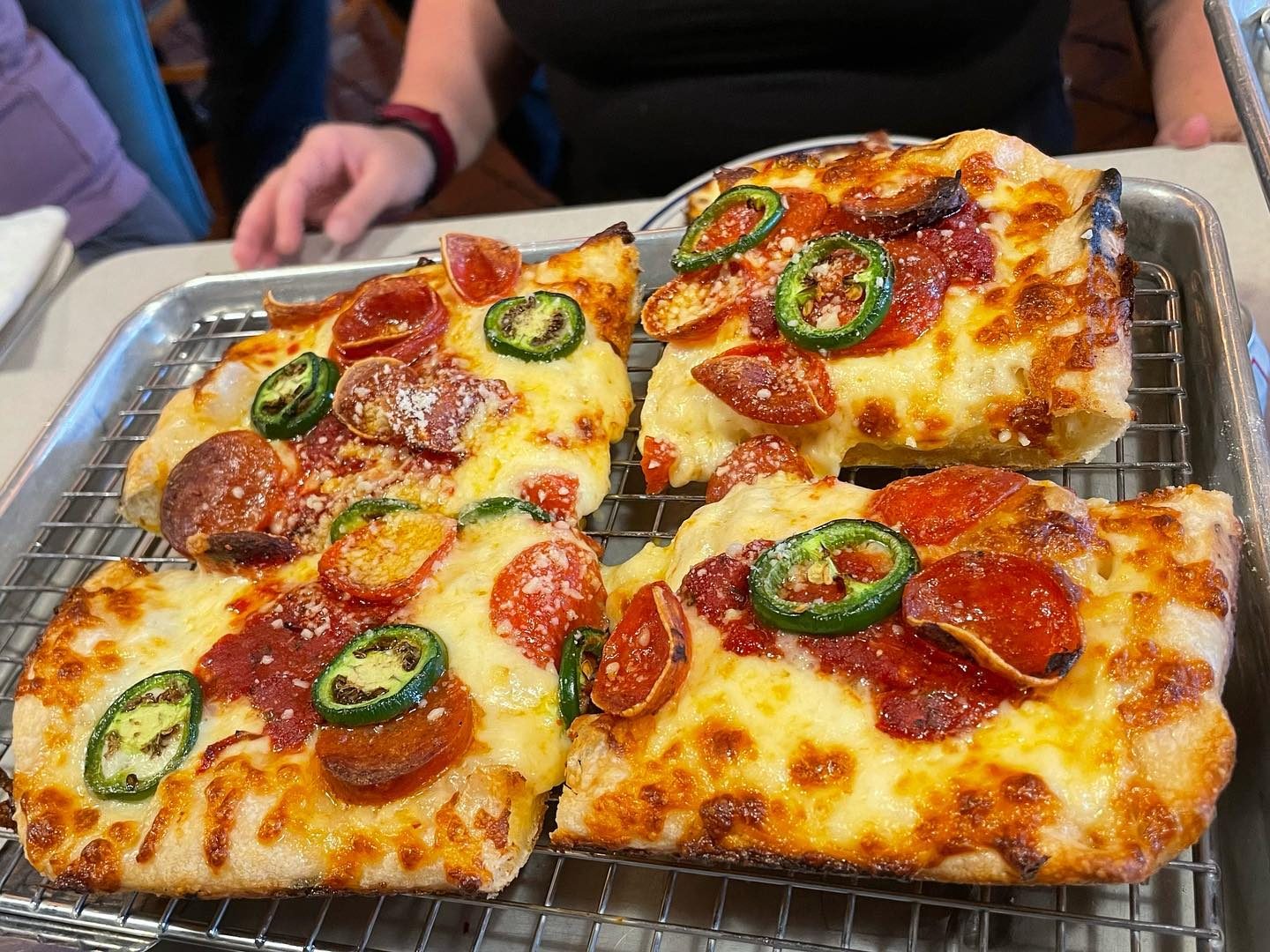 Another pie on the rack at Como’s Restaurant