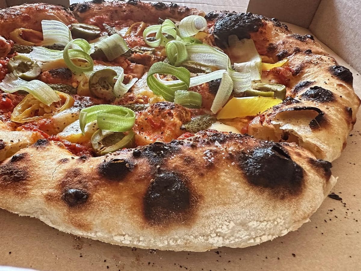 Side profile of the pizza crust at Companion Pizza