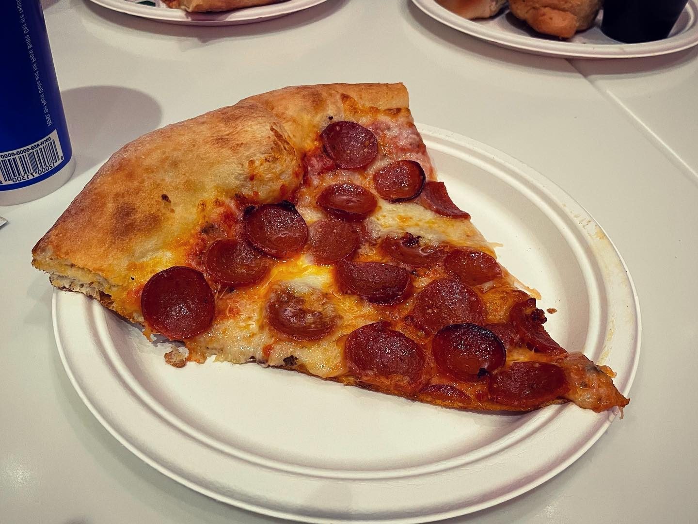 Pepperoni slice on a plate at Di Fara Las Vegas