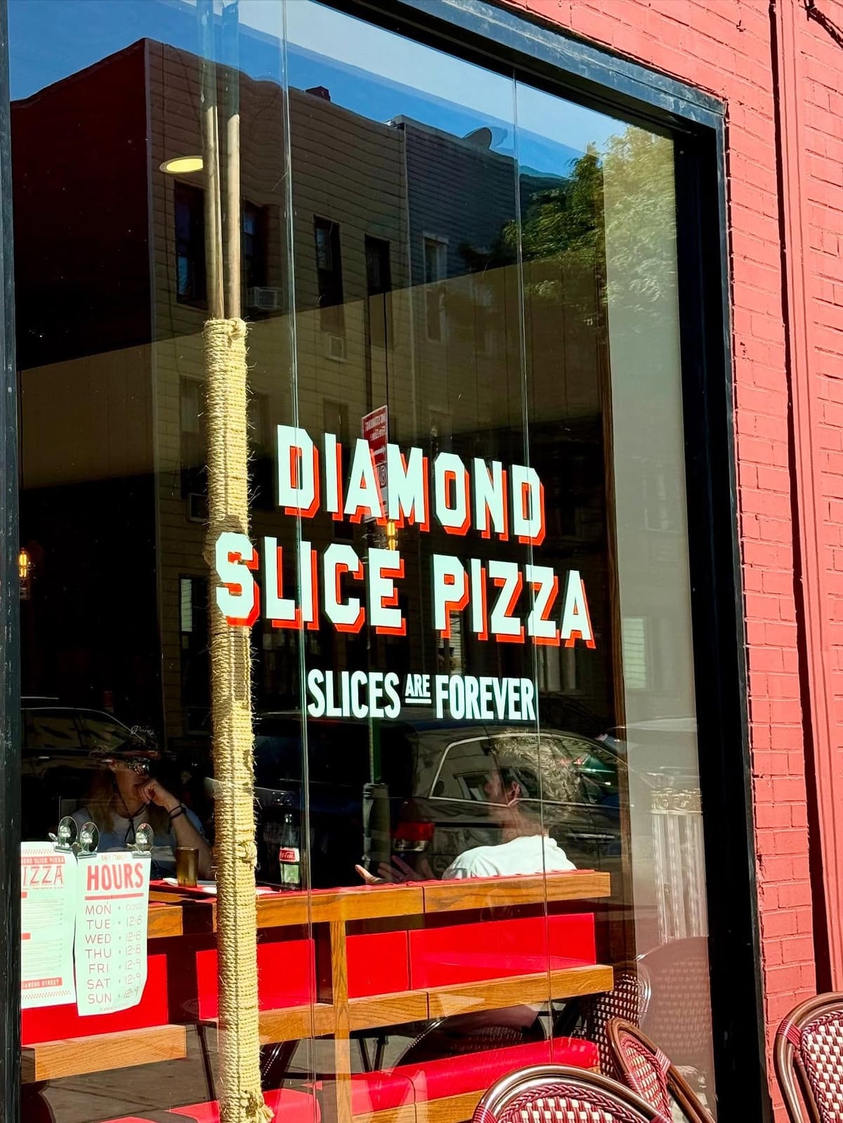 Restaurant exterior at Diamond Slice in Greenpoint
