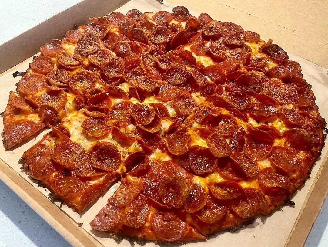 Whole pizza at Donatos