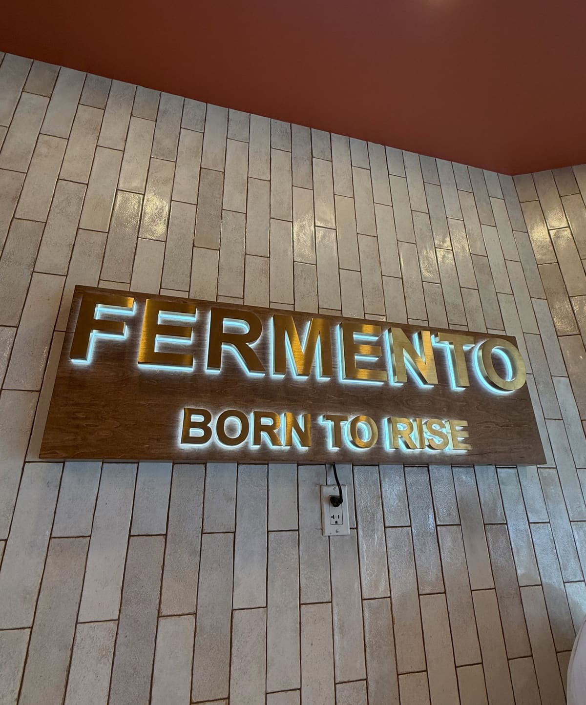Restaurant sign at Fermento in West Village
