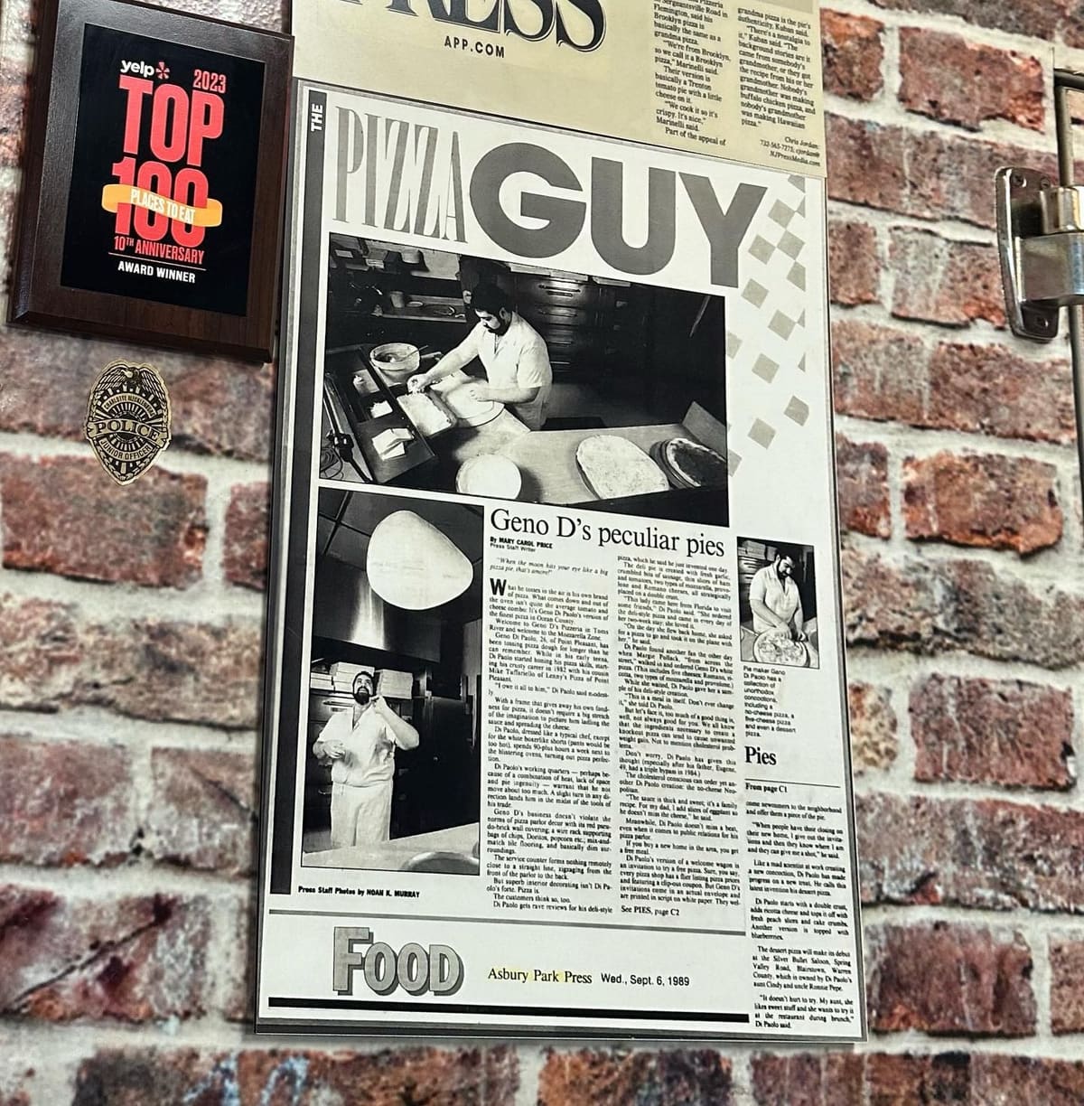 Restaurant interior at Geno D's Pizza