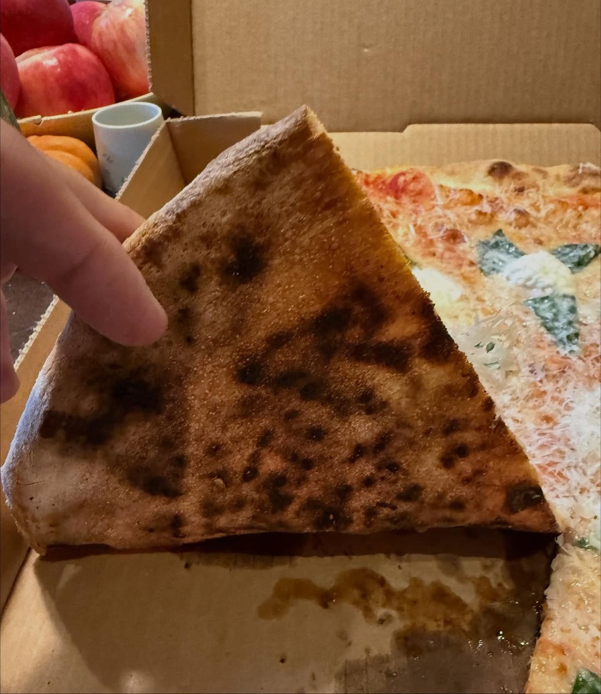 Underside of the pizza crust at Guardia Pizza in Mt Lookout