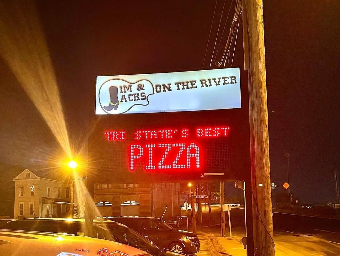 Restaurant sign at Jim & Jack’s