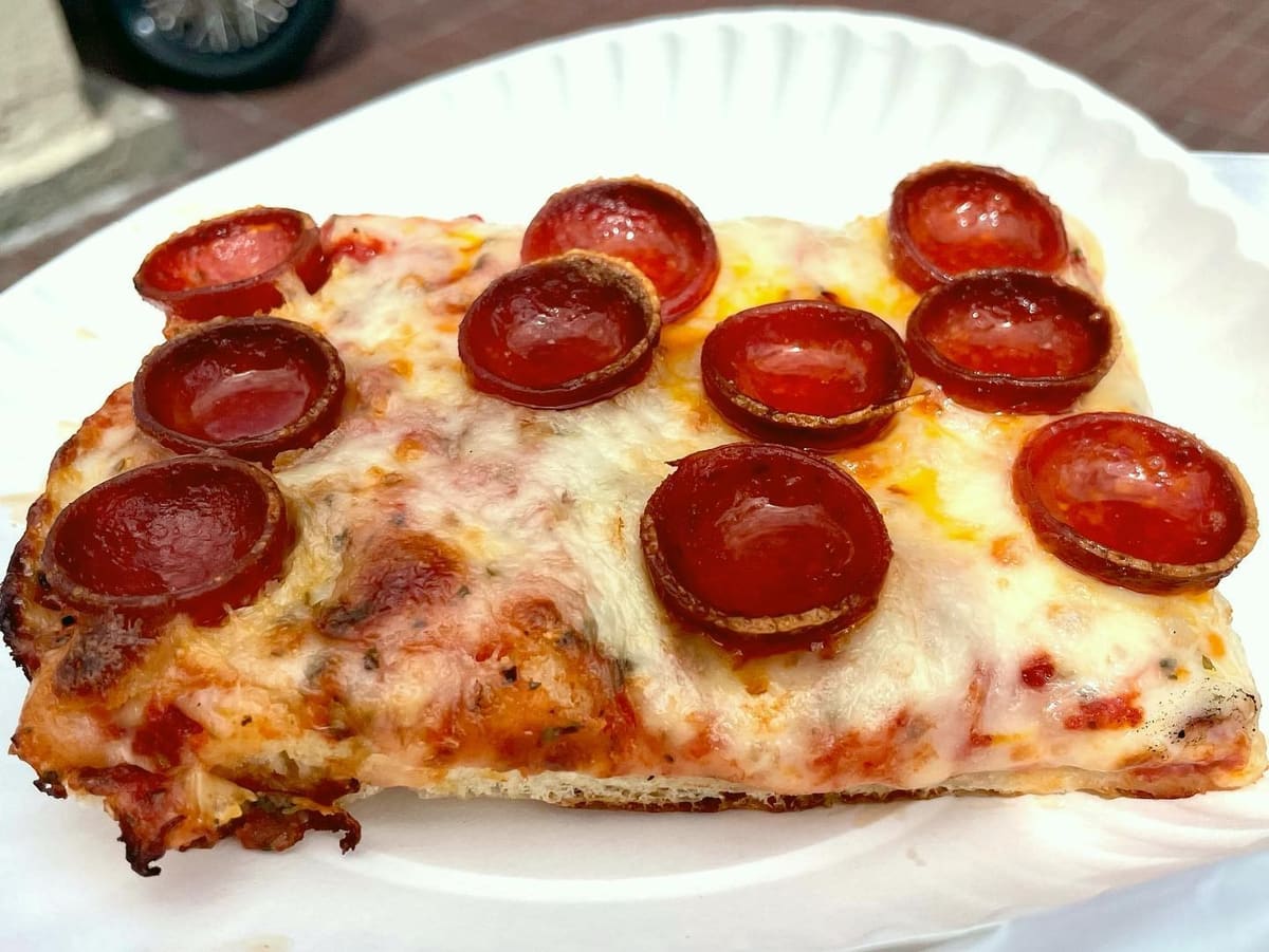 Pizza slice at Lo Duca Pizza