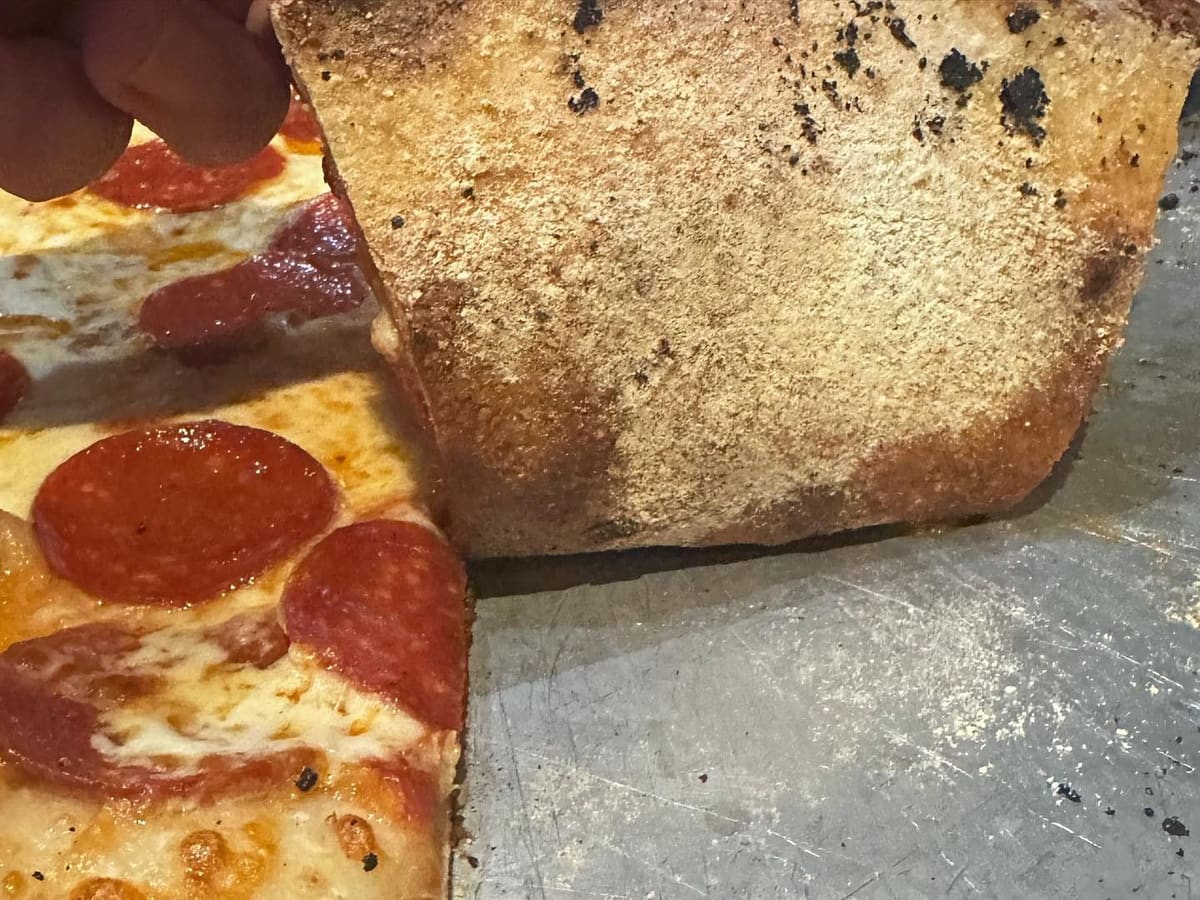 Underside of the pizza crust at Local Post