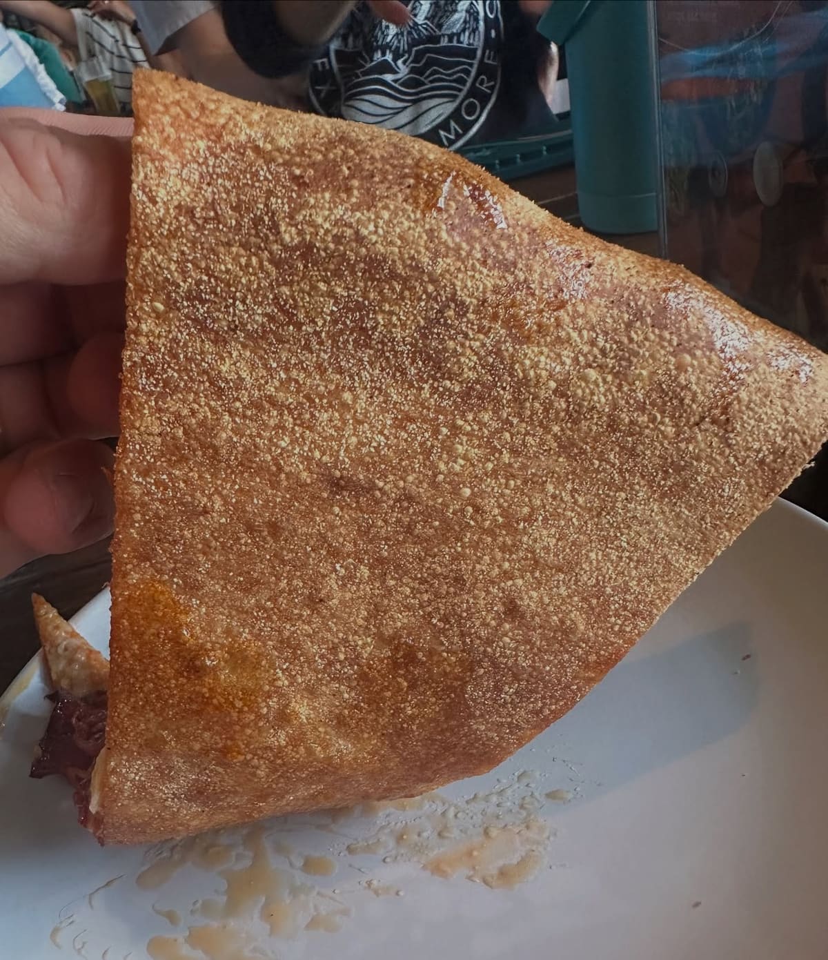 Underside of the pizza crust at Madtree Pizza