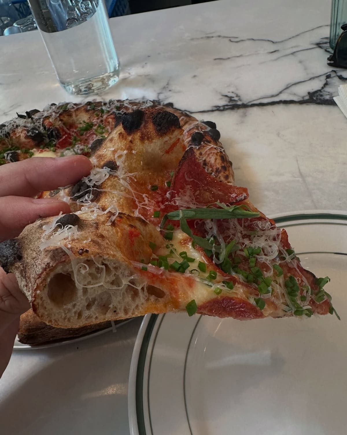 Side profile of the pizza crust at Middle Brow