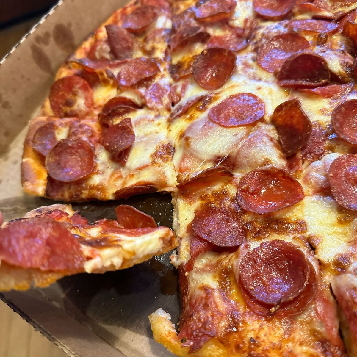 Whole pizza at Queen City Pizza