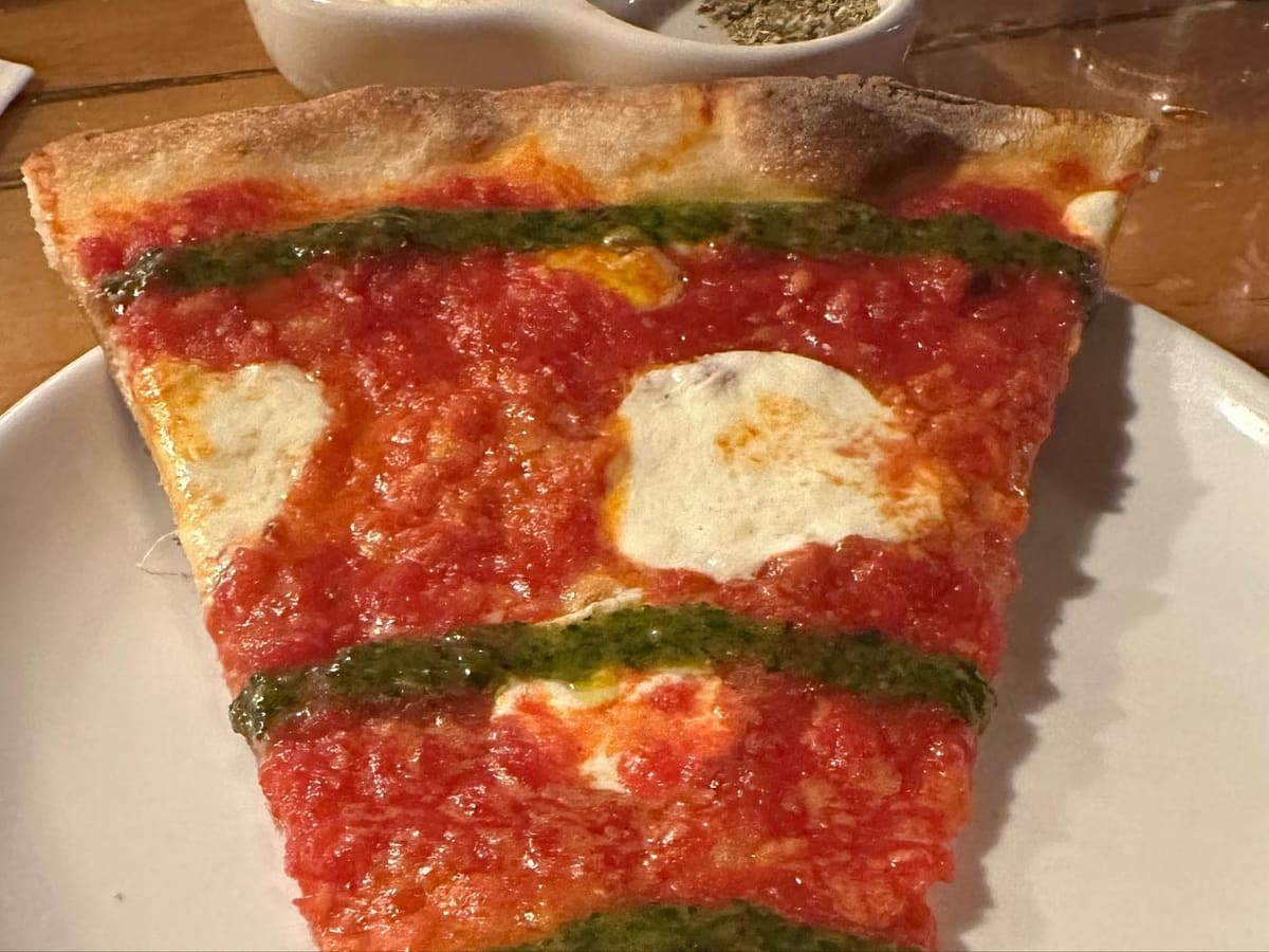 Square pizza slice at Rubirosa