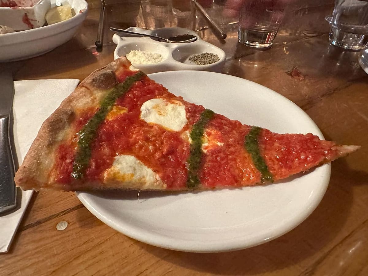 Pizza slice at Rubirosa