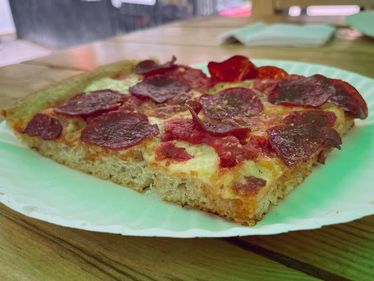 Pizza slice at Scarr’s Pizza