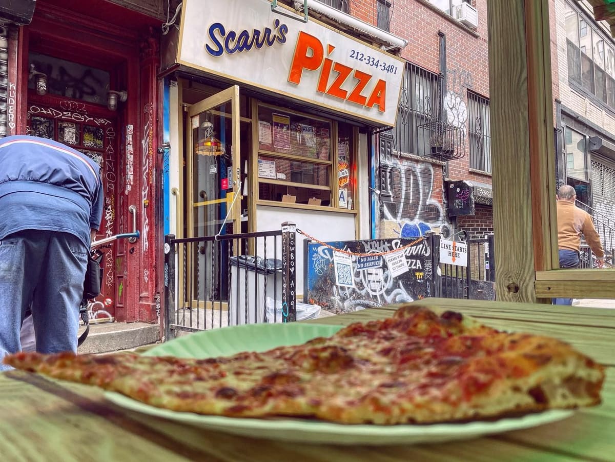Restaurant exterior at Scarr’s Pizza