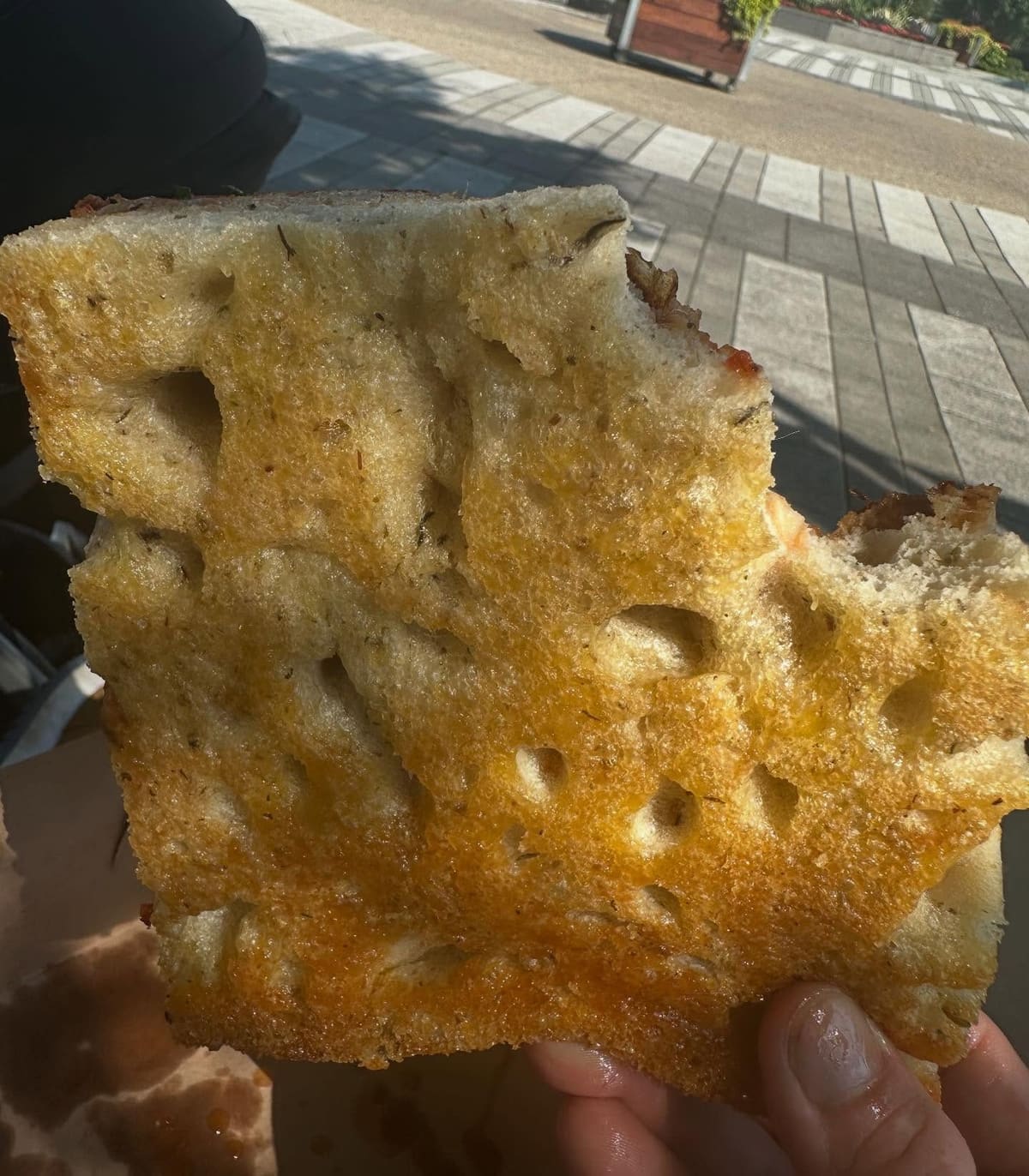 Underside of the pizza crust at Sebastian Bakehouse