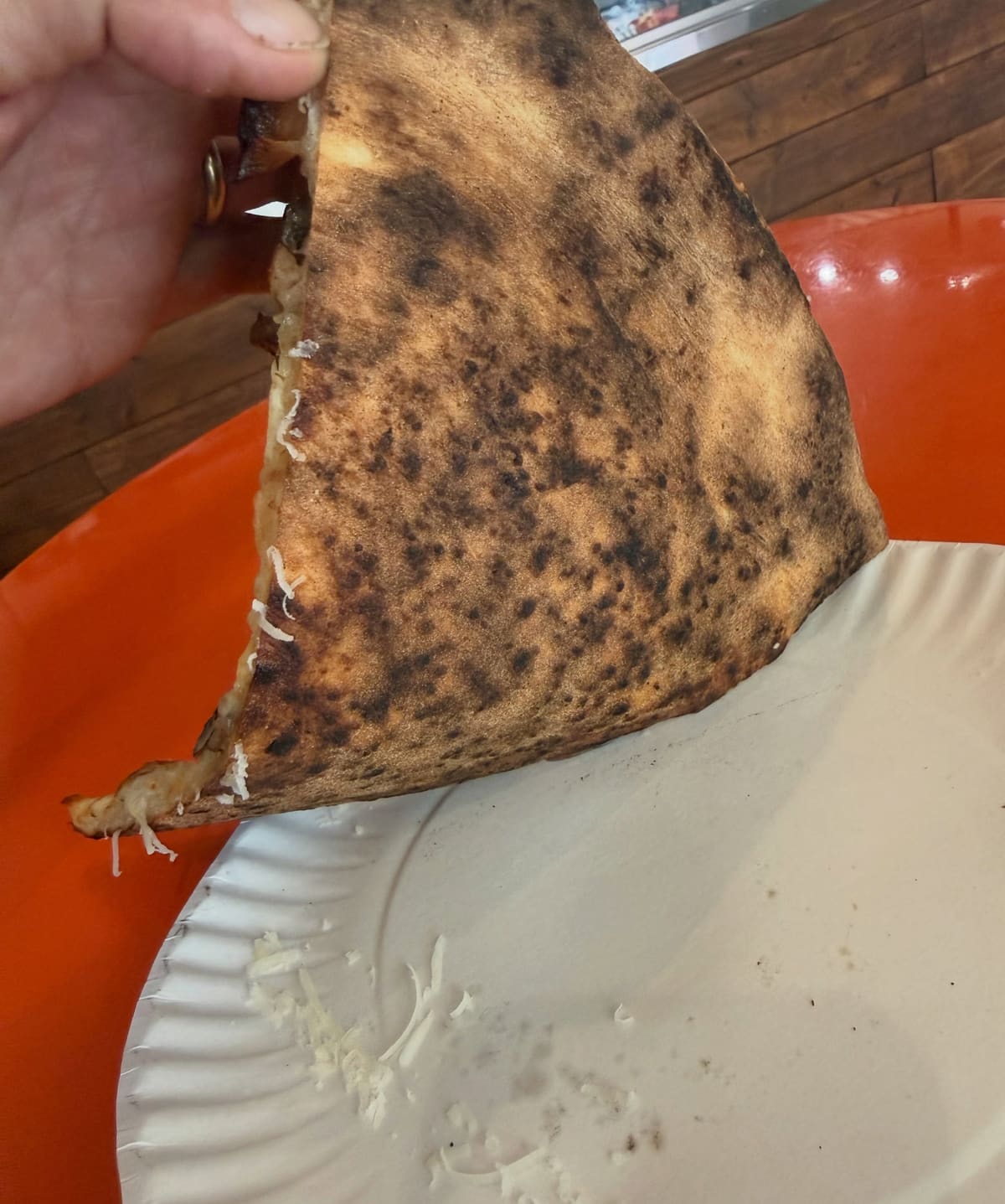 Underside of the pizza crust at Slicehaus