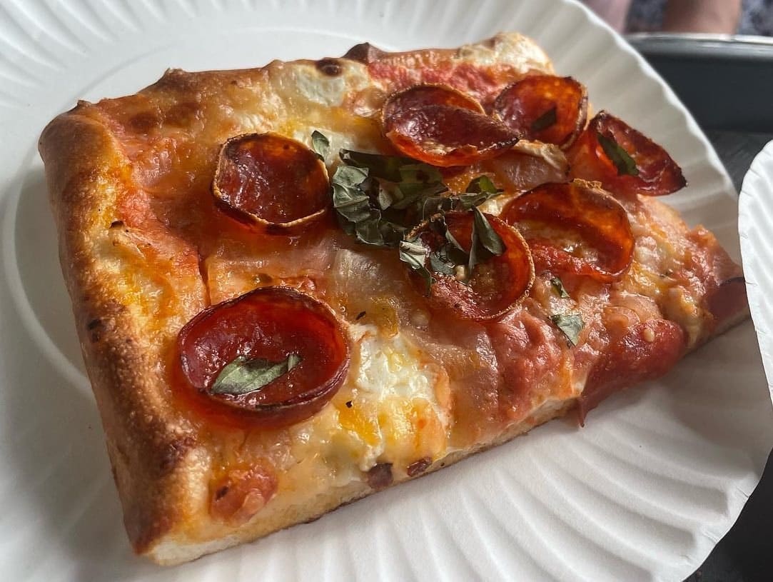 Pizza slice at Sofia Pizza Shoppe