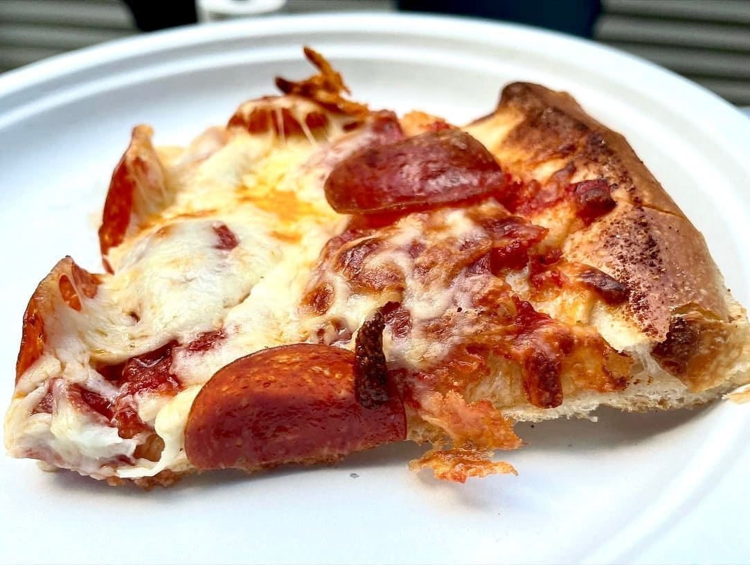 Pizza slice at Trotta’s Pizza