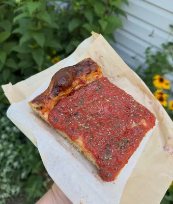 Tomato pie slice at Liberty Kitchen