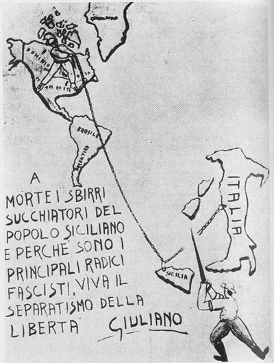 Sicilian separatist propaganda leaflet invoking Salvatore Giuliano, circa 1945